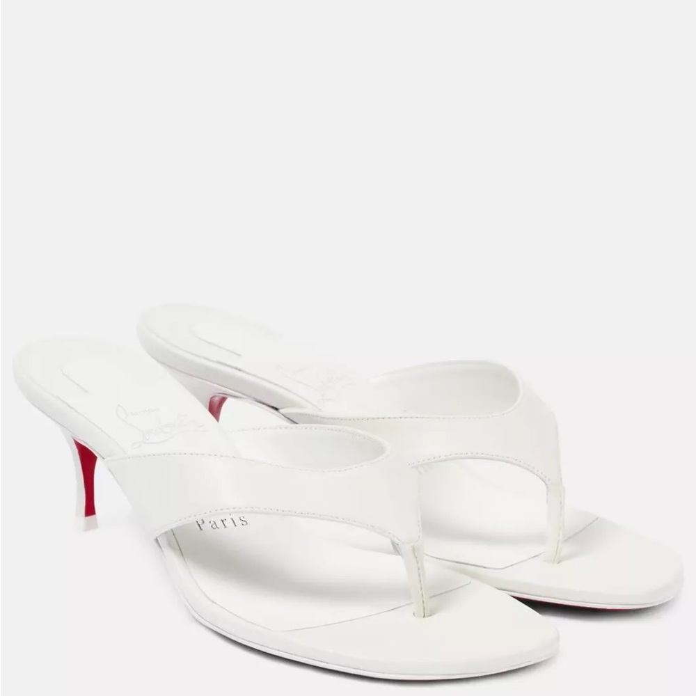*SOLD* $795 Christian Louboutin Raratonga white women sandal size 38.5 (8.5) NEW